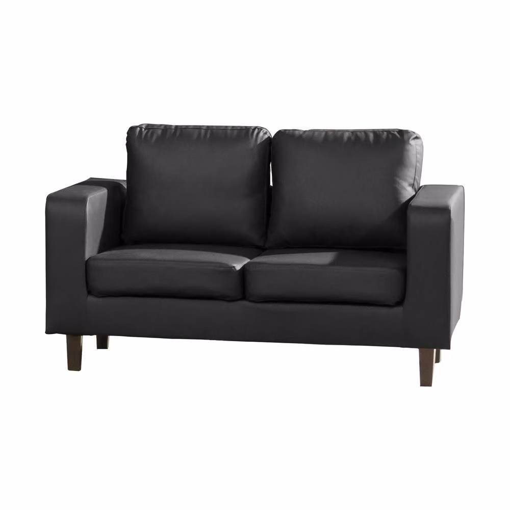 Artemis Home Monmouth 2 Seat Sofa in Black Synthetic Leather with Solid Wood Frame – 2