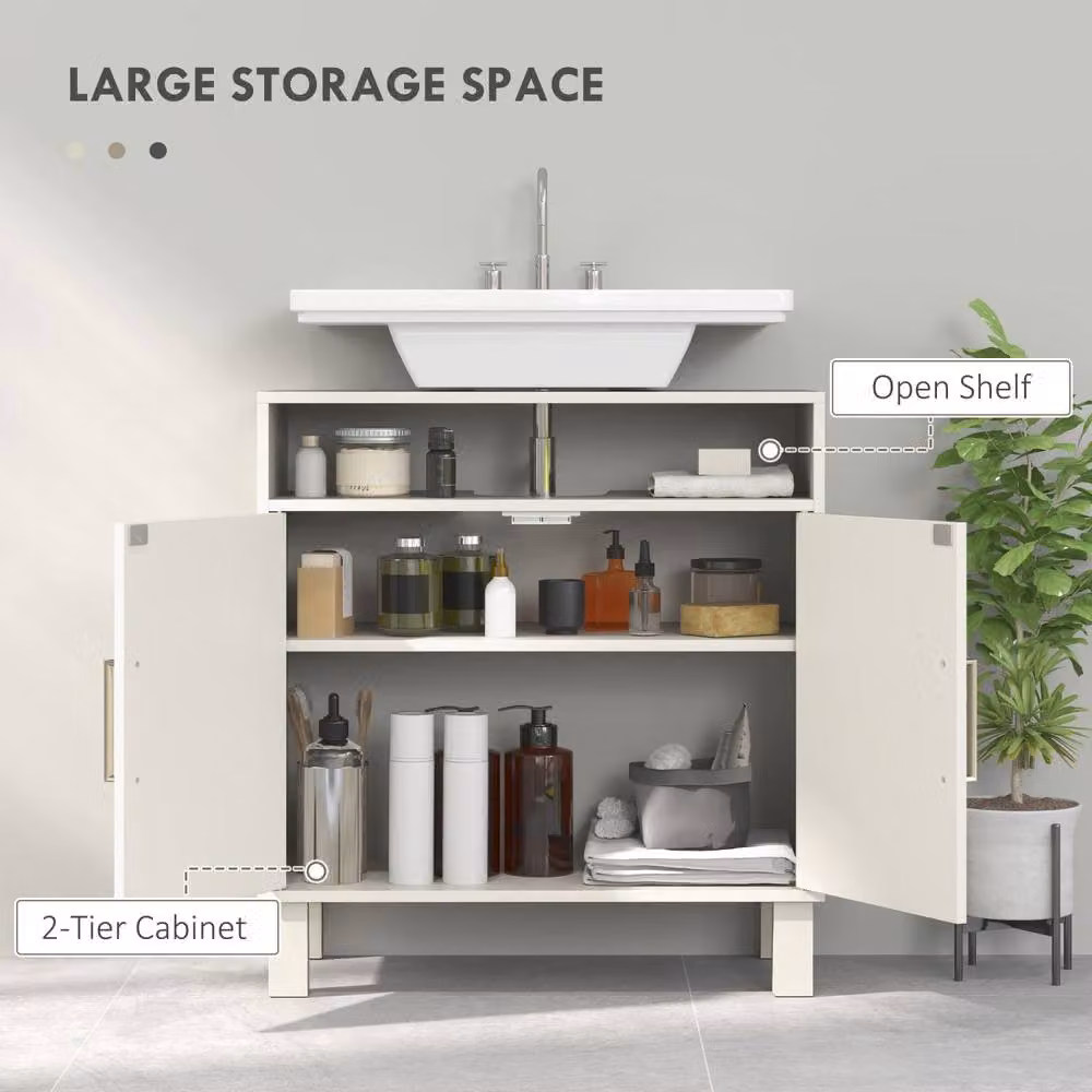 Wyld Haus Nenola Under Sink Bathroom Storage Cabinet, White, W/D/H: 60 x 30 x 63 cm – 3