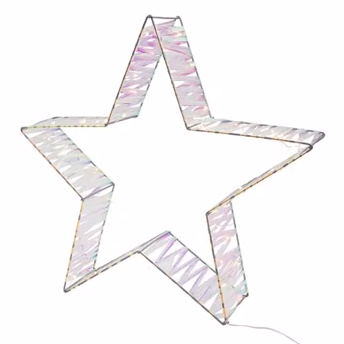 The Christmas Workshop 73779 Iridescent Light-Up Metal Star with 160 White LEDs, Diameter: 65 cm
