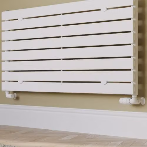 UK Radiators Talus Bold White Thermostatic Radiator Valve and Lockshield Angled Set – 2
