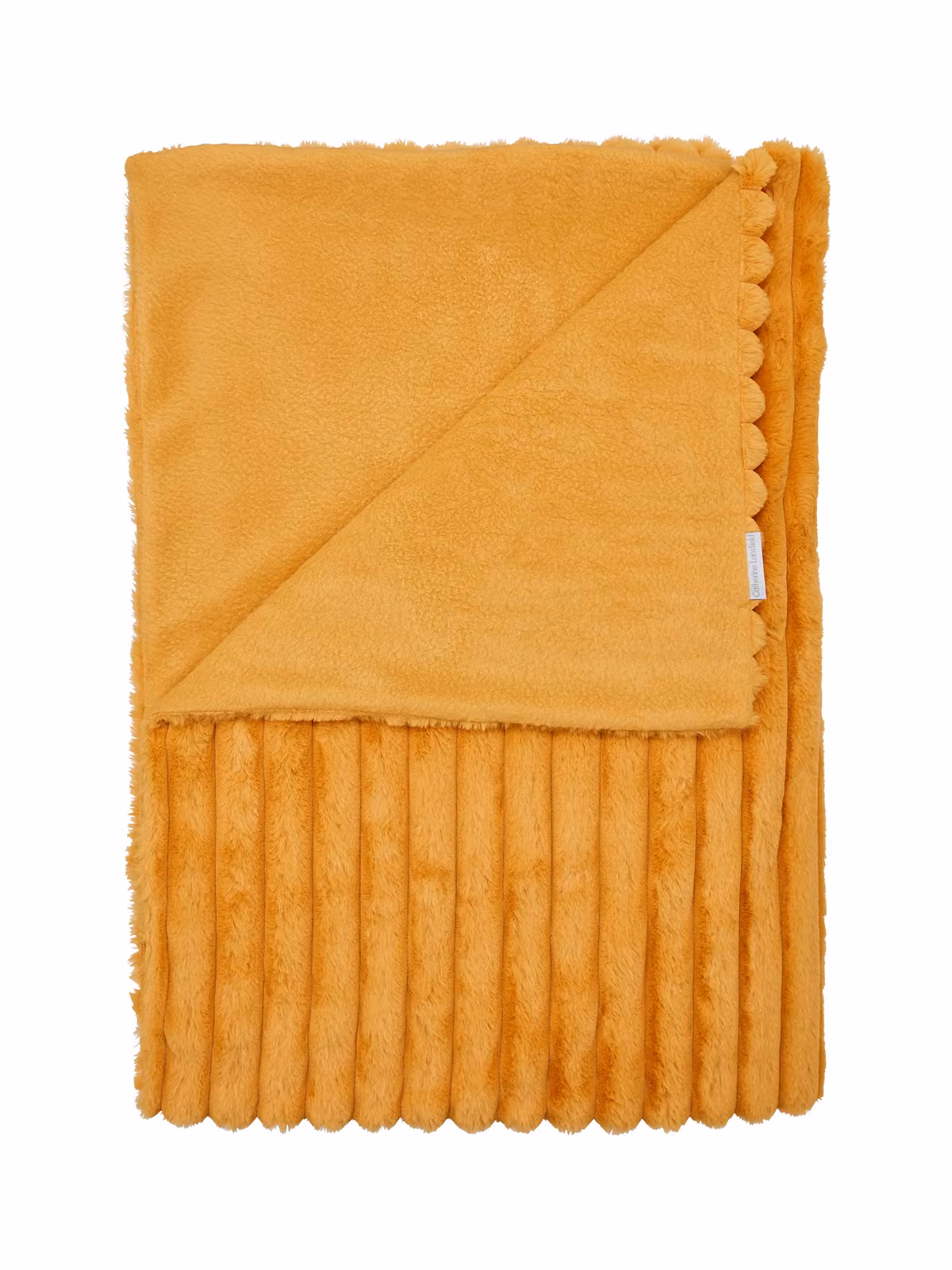 Catherine Lansfield Cosy Ribbed Faux Fur Throw in Yellow, W/D/H: 130 x 170 cm – 3