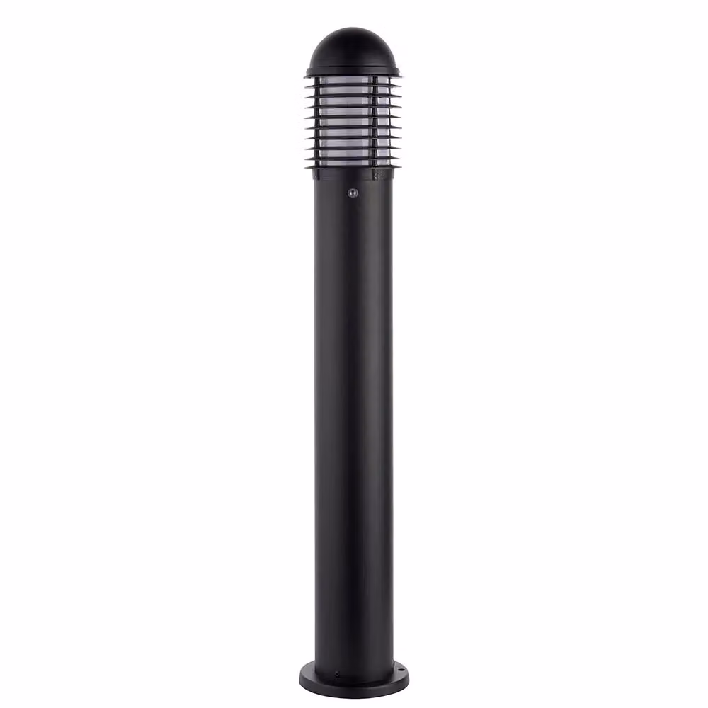 Netlighting Louvre Matt Black Outdoor Tall Bollard Light with Dusk Sensor and IP44 Rating – 2