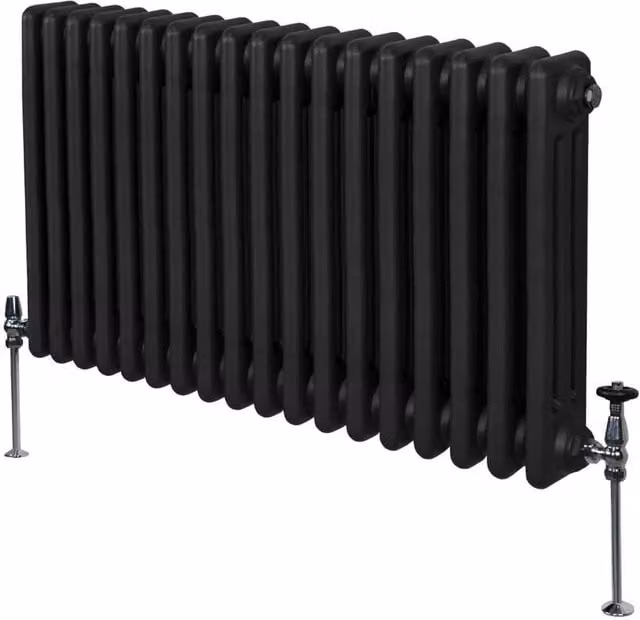 Monstershop Traditional 3 Column Steel Radiator in Black, W/H: 60.0 x 83.2 cm – 1