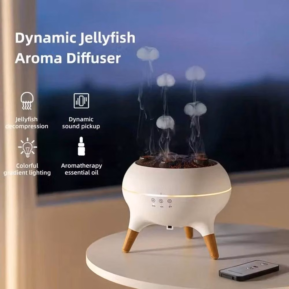 SPETLEK Dynamic Ultrasonic Spray Jellyfish Humidifier with Remote Control and Timer, White, 250ml, H 100 cm x W 15 cm x D 15 cm – 3