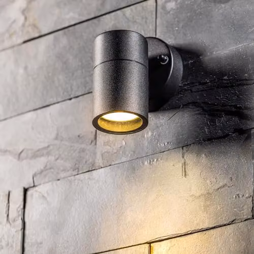 CGC Lighting Leon Black Stainless Steel GU10 Down Outdoor Wall Light IP44