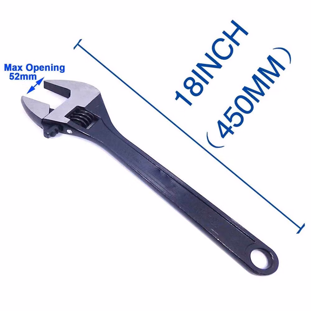 Nordara 18 inch Extra Large Adjustable Wrench, 0-52mm Jaw Spanner in Black Steel – 2