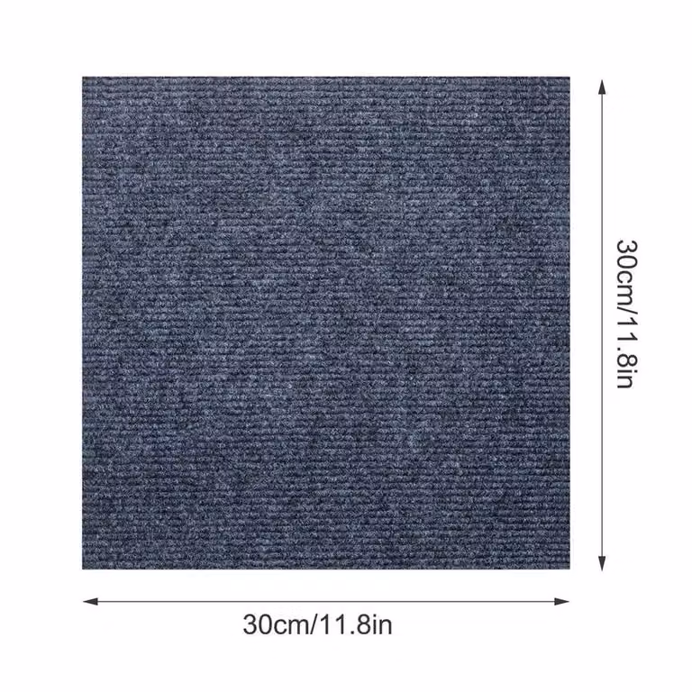 FLAVORA Grey Polypropylene Carpet Tiles Patchwork, 20 Pieces