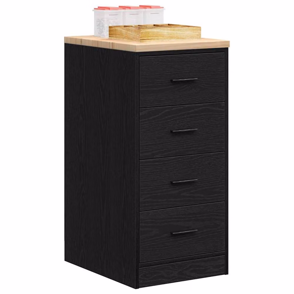 Berkfield Home Black Garage Storage Cabinet in Solid Pine Wood, W/D/H: 40 x 51 x 85 cm – 4