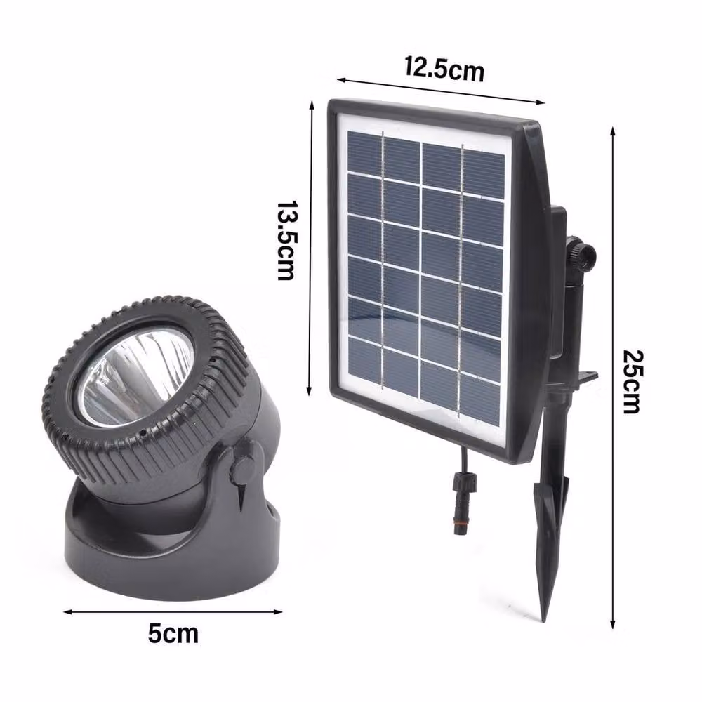 NESTLUNE Solar Powered RGB LED Submersible Pond Lights in Black – 2