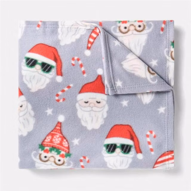 OHS Grey Fluffy Polar Fleece Throw