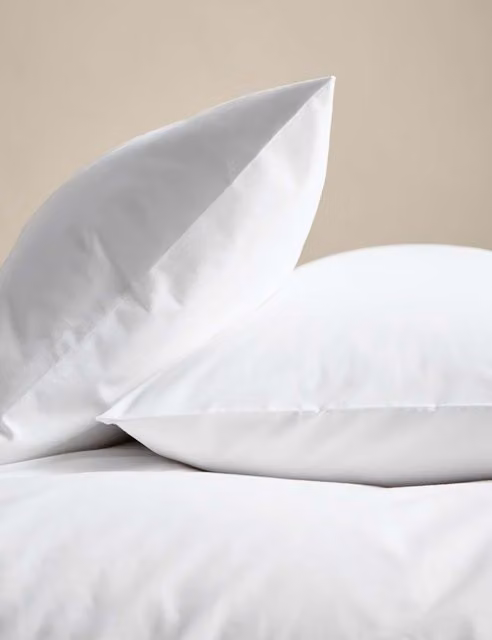 M&S Body Sensor Pure Cotton Pillowcases, 2 Pack, White