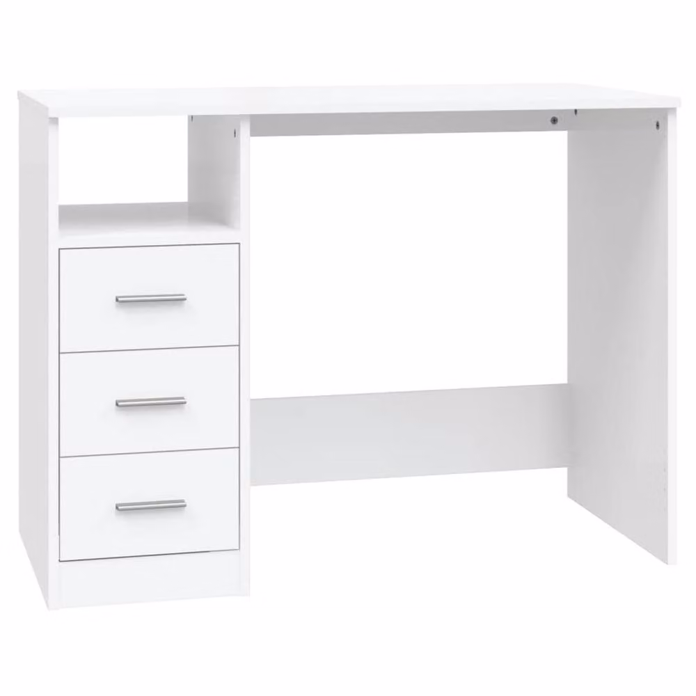 Berkfield Modern White Computer Desk with Drawers, W/D/H: 102 x 50 x 76 cm – 2