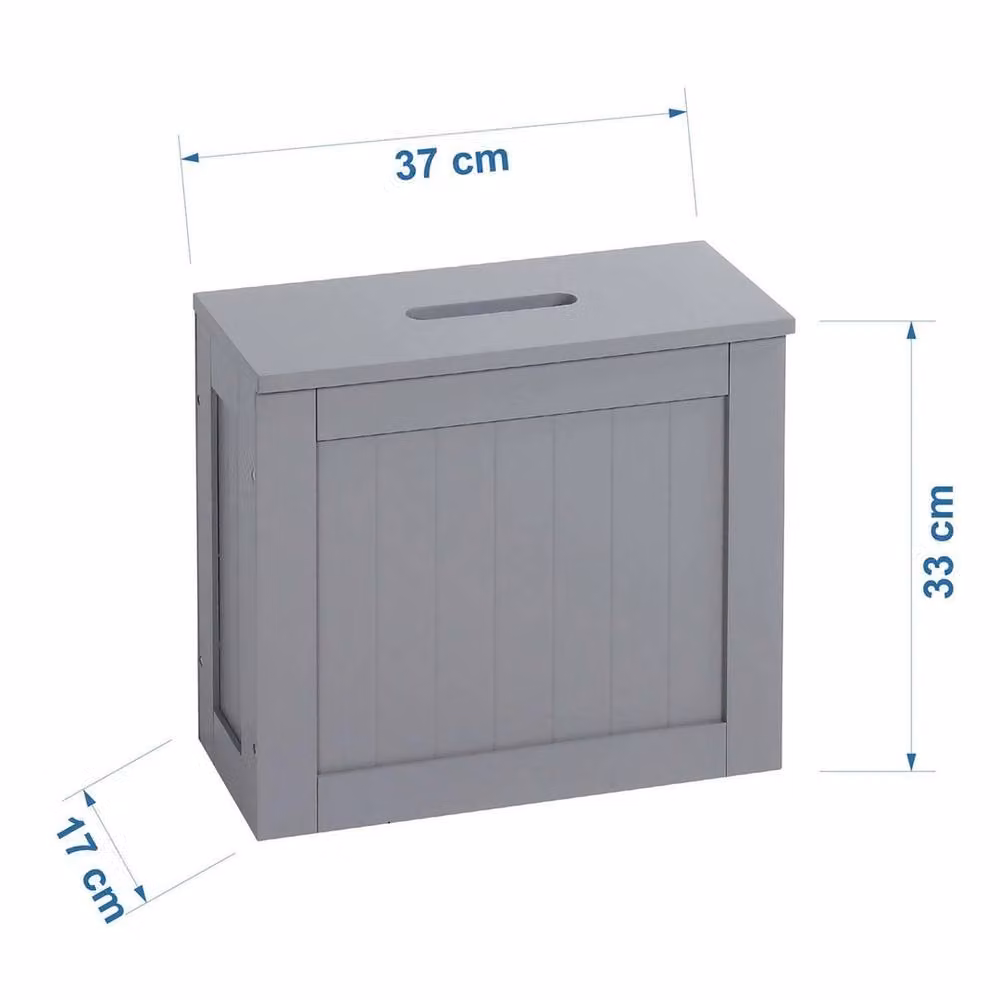 Nordara Grey Lacquered Wooden Slimline Bathroom Storage Tidy Box – 2