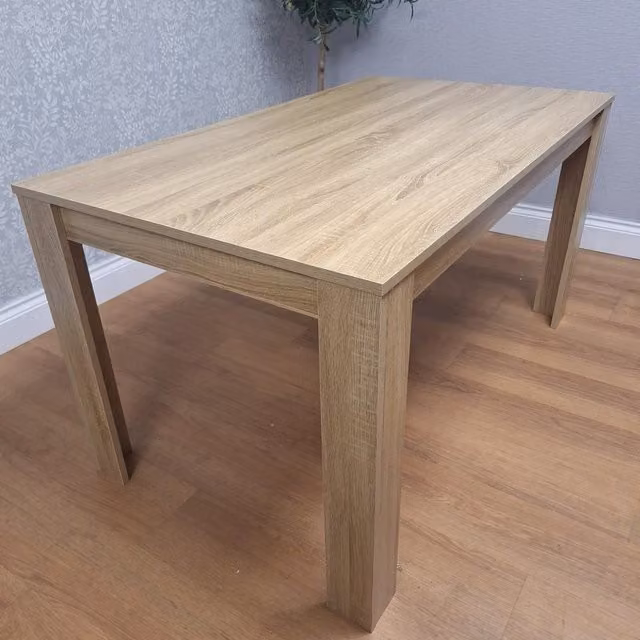 Kosy Koala Modern Rectangular Dining Table in Brown Oak Effect, W/D/H: 117 x 77 x 75 cm