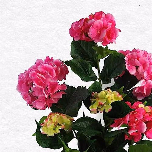Leaf Artificial Pink Hydrangea Potted Flowering Plant – 2