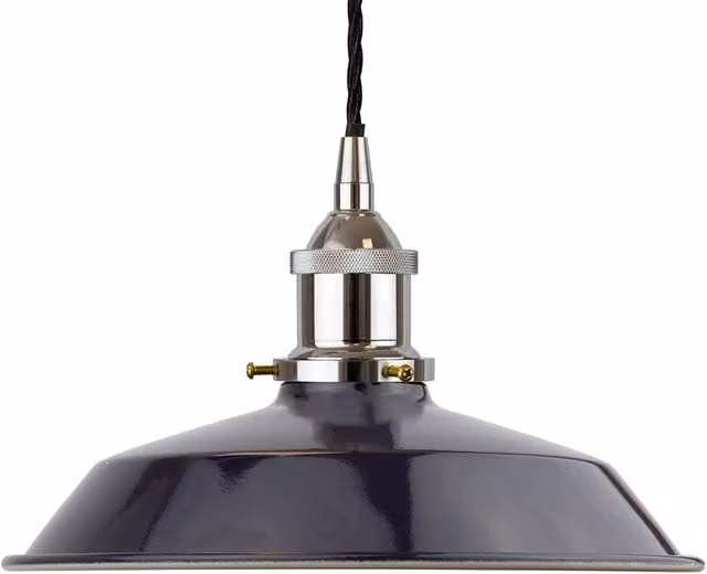 SE Home Trinity Small Metal Pendant Light in Navy Blue and Black with Nickel Finish