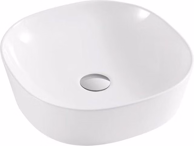 Clifton White Ceramic Oval Countertop Basin, Width: 40 cm