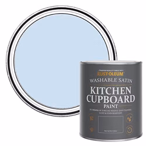 Rust-Oleum Blue Scrubbable Kitchen Cupboard Paint in Satin Finish, 750ml – 1