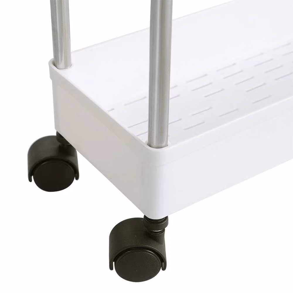 KORVIXA 4 Tier Slim Kitchen Trolley Storage Shelf in White – 2