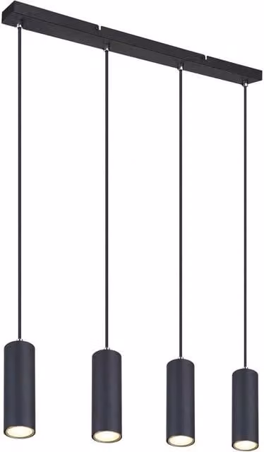 Netlighting Robby Bar Pendant Ceiling Light in Matt Black with 4x GU10 Sockets