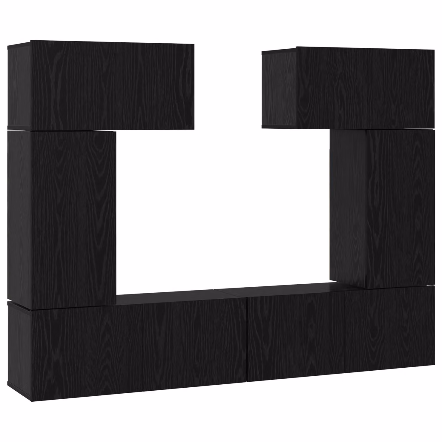 Berkfield Home 6-Piece Modern TV Cabinet Set in Black Oak, W/D/H: 80 x 30 x 30 cm – 2