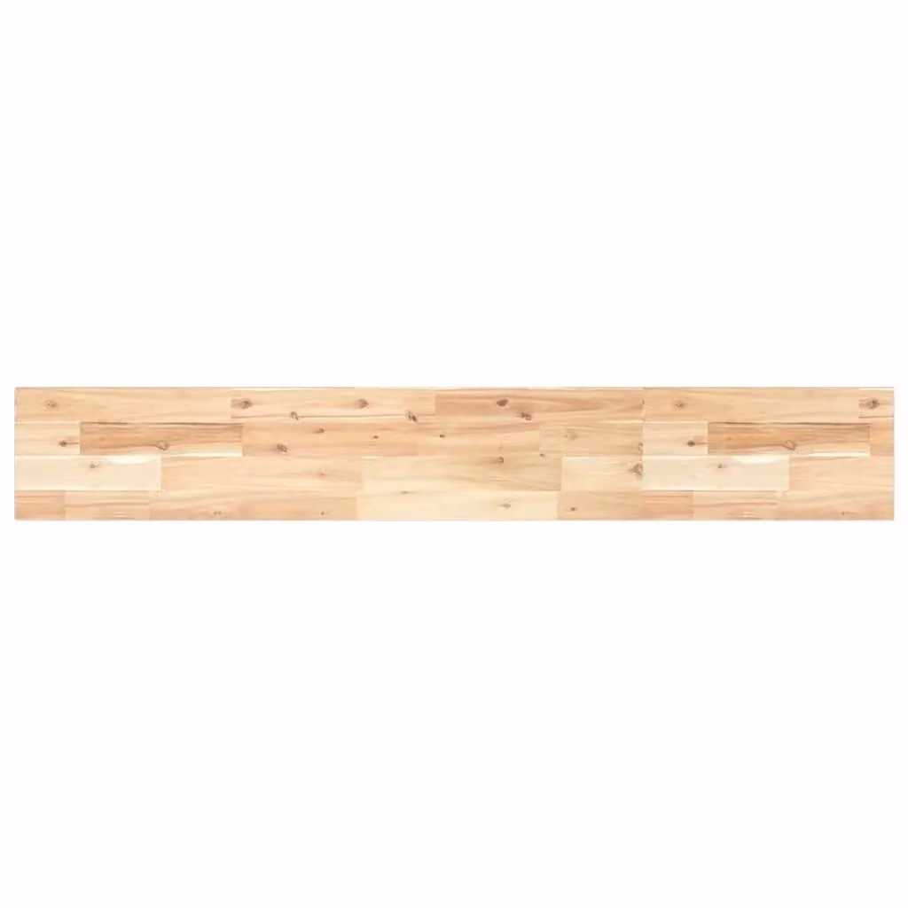 Berkfield Home Floating Shelf in Brown Untreated Solid Acacia Wood, W: 160 cm, D: 20 cm, H: 2 cm
