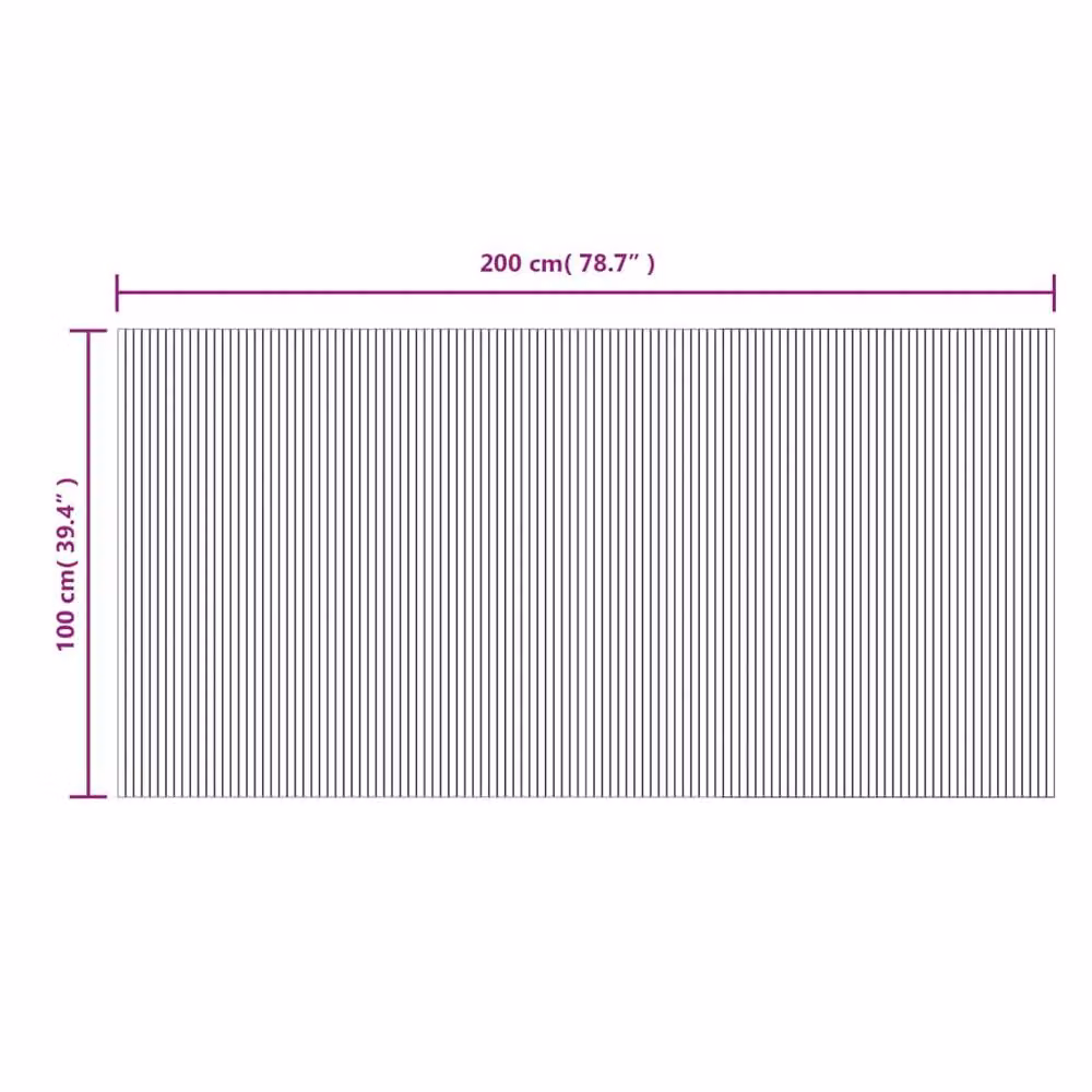 Berkfield Home Rectangular Bamboo and Polypropylene Rug in Beige, W: 100 cm x D: 200 cm – 3