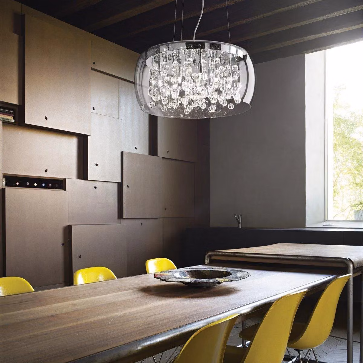 Netlighting Audi 5 Light Small Blown Glass Bubbles Ceiling Pendant in Chrome and Grey – 2