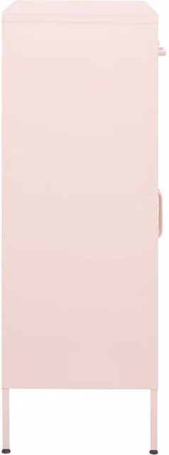Berkfield Home Pink Metal Storage Cabinet with Doors and Drawers W/D/H: 80 x 35 x 101.5 cm