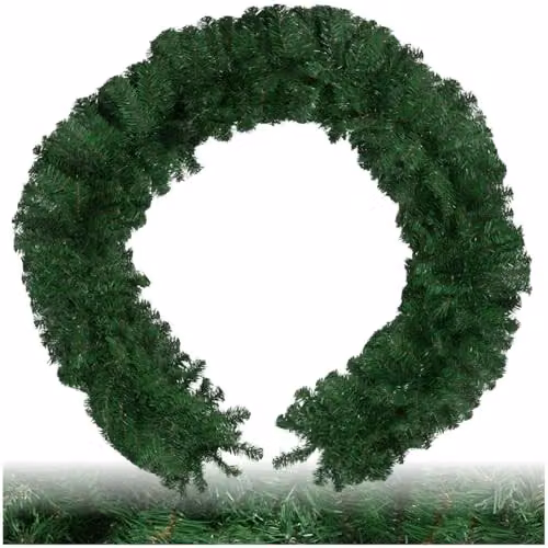 tectake Lifelike Green Christmas Garland with Hanging Loop – 1