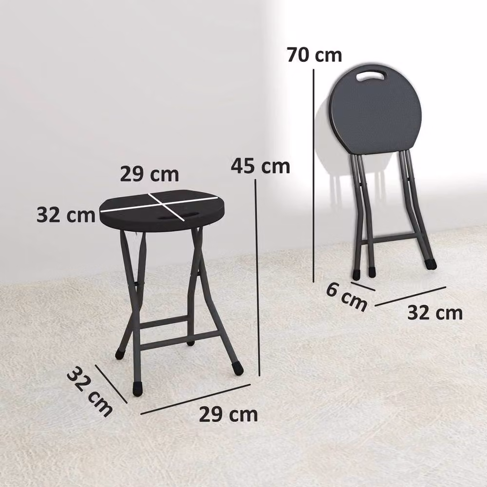 EONLION Set of 4 Folding Garden Stools in Anthracite Grey – 2
