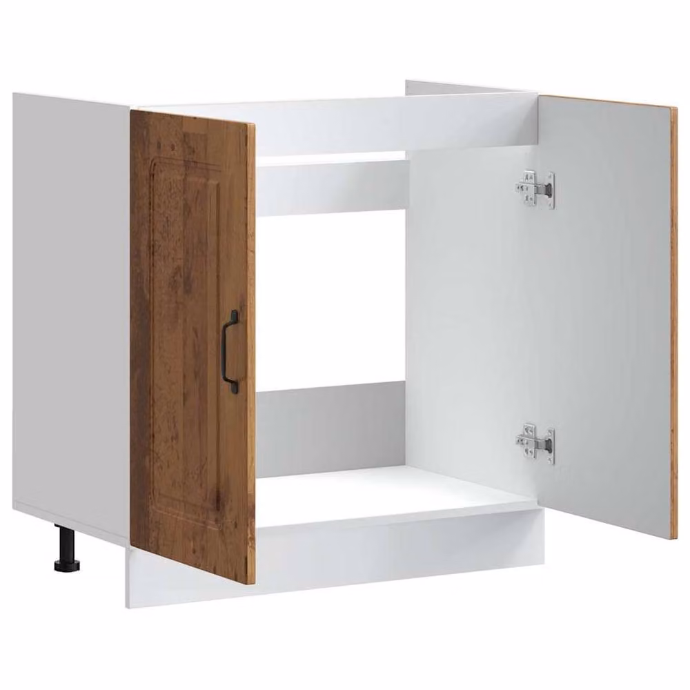 Berkfield Home Kalmar Sink Base Cabinet in Old Wood Brown, W/D/H: 80 x 46 x 81.5 cm – 2