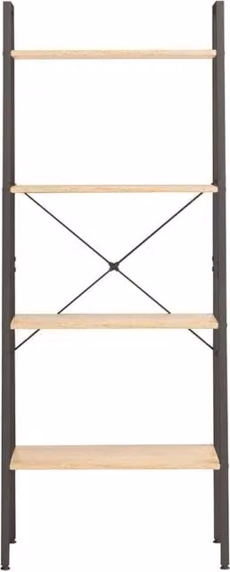 Berkfield Home Practical 4-Tier Standing Shelf, Brown and Black, W/D/H: 56 x 35 x 140 cm – 1