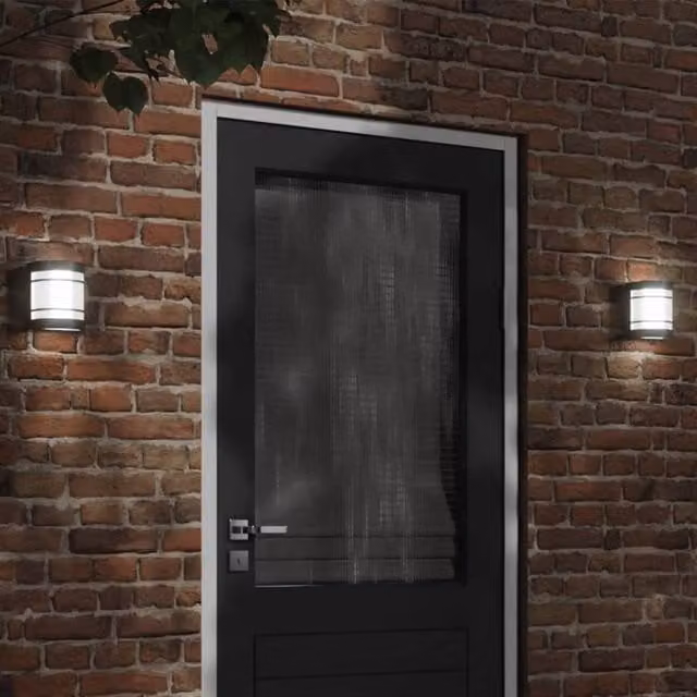 Berkfield Home Modern Black Stainless Steel Outdoor Wall Light with Transparent Glass – 1
