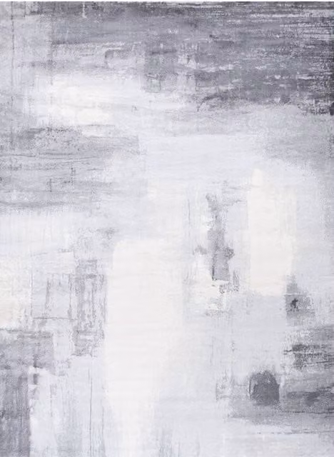 THE RUGS Elaris Stain Resistant Abstract Grey Area Rug, W: 80 cm, L: 150 cm