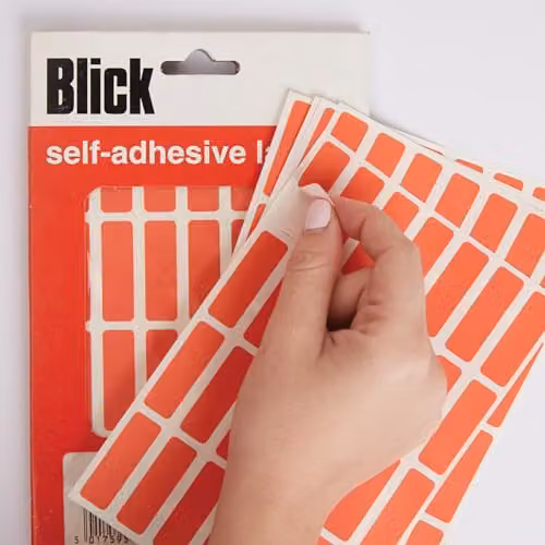 Blick Red Self Adhesive Rectangular Paper Labels, 896 Pack, W: 38 mm, H: 12 mm – 3