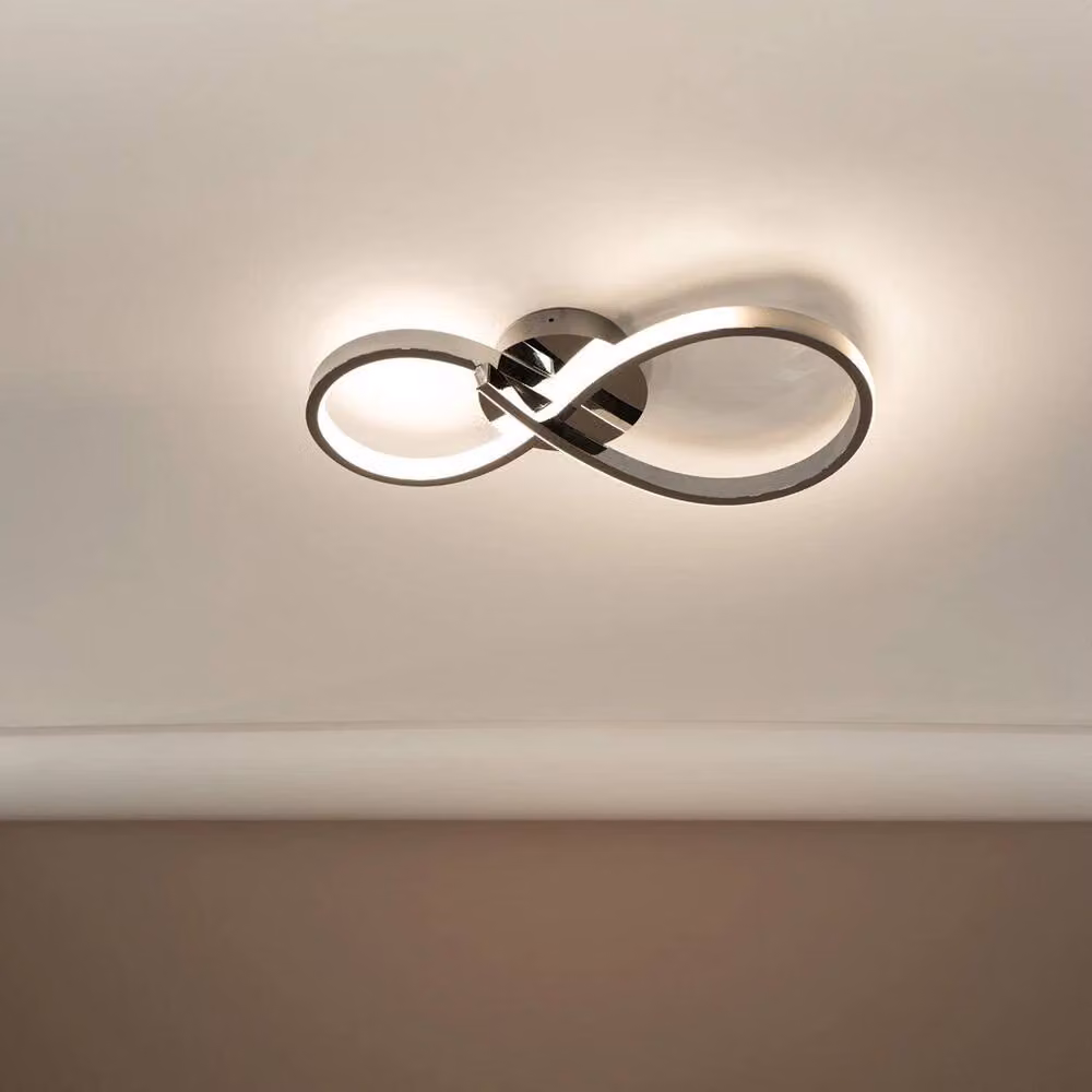 EONLION Modern LED Ceiling Light Fitting in Chrome and Silver with Cool White Light – 2