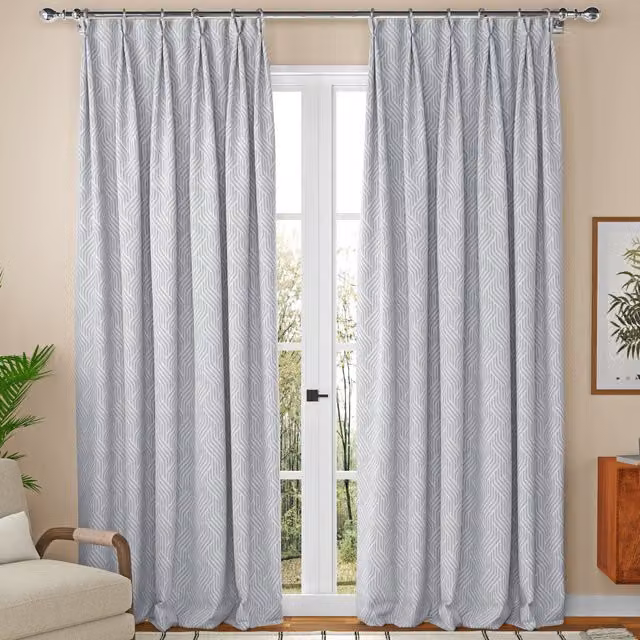 ANTE DECOR Paros Made To Measure Blackout Fabric Panel Curtains in Charcoal Grey