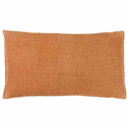 Yard Ribble Acid Wash Cotton Rectangular Cushion in Yellow and Brown, W/H: 60 x 40 cm