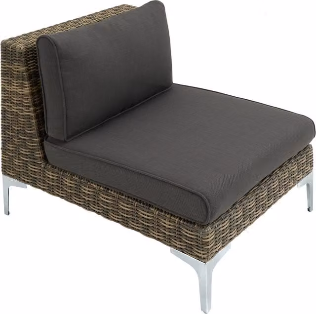 tectake Modern Rattan Garden Middle Chair in Anthracite Grey