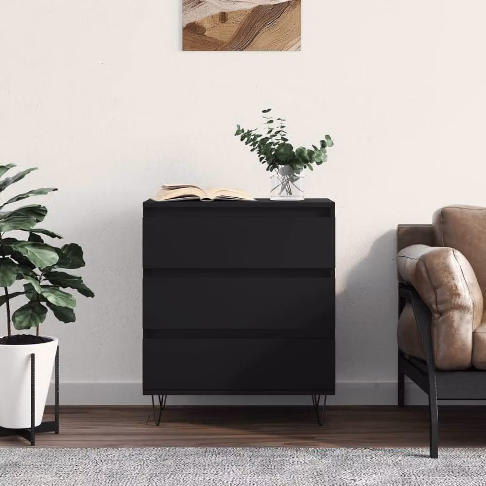 Berkfield Home Black Classic Sideboard in Engineered Wood W/D/H: 60 x 35 x 70 cm – 2