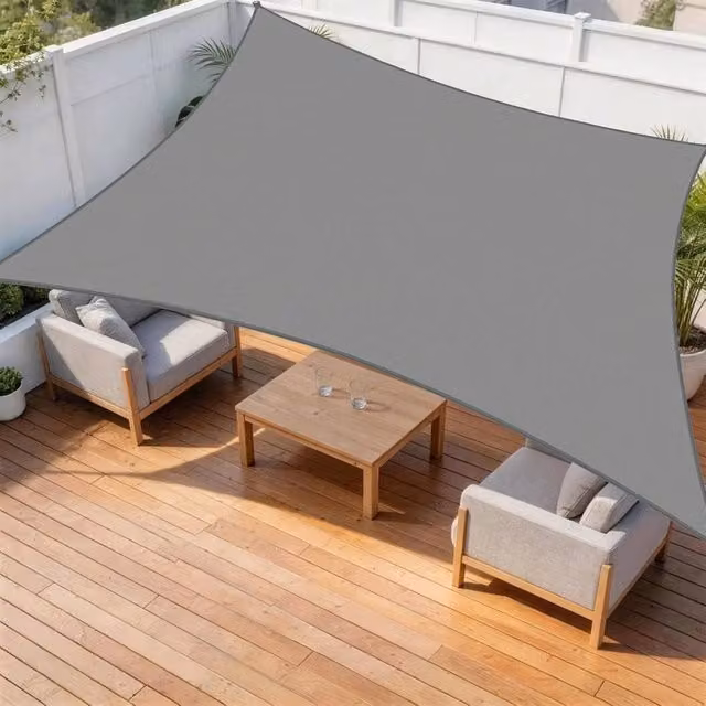 SPETLEK Rectangular Polyester Sun Shade Sail for your Garden, Grey, W/D: 300 x 200 cm