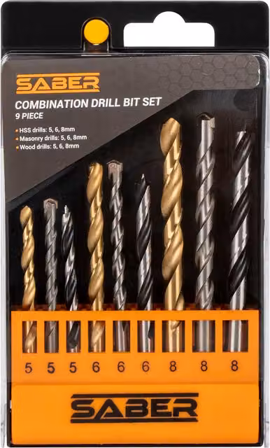 Saber Combination Drill Bit Set, Silver