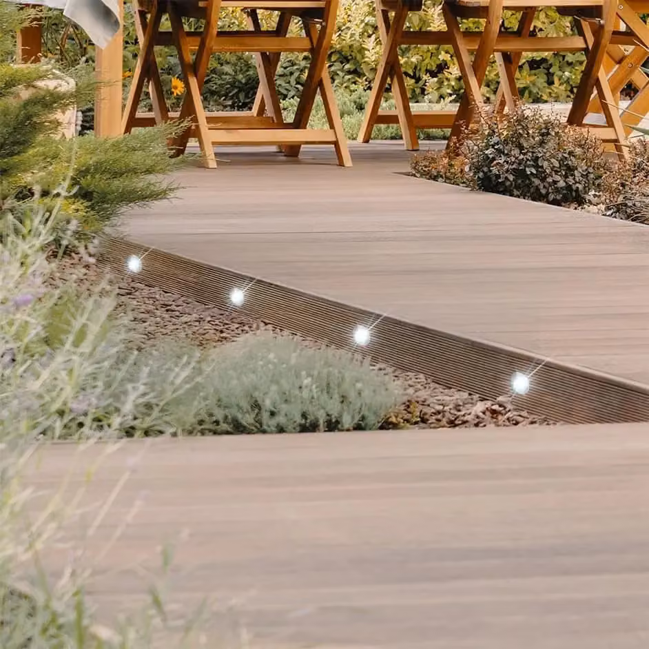 First Choice Lighting Set of 30 Warm White LED Decking Kit, 30mm Stainless Steel, IP67, Silver – 2