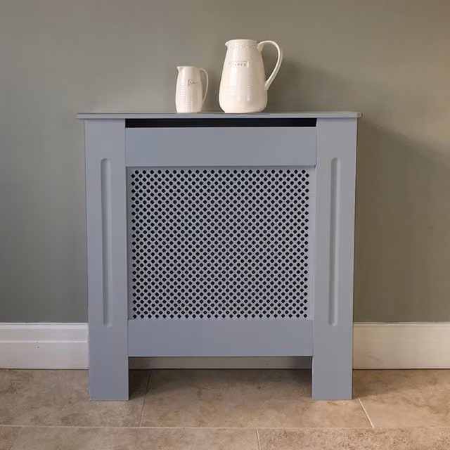 Jack Stonehouse Diamond Radiator Cover in Matt Grey, Width: 78 cm