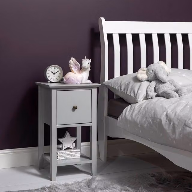 Nöa and Nani Asora Bedside Table with Drawer in Silk Grey