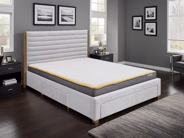 Birlea Arabella Grey Fabric 3 Drawer Storage Bed Frame, 5ft King Size, W/D/H: 180 x 200 cm