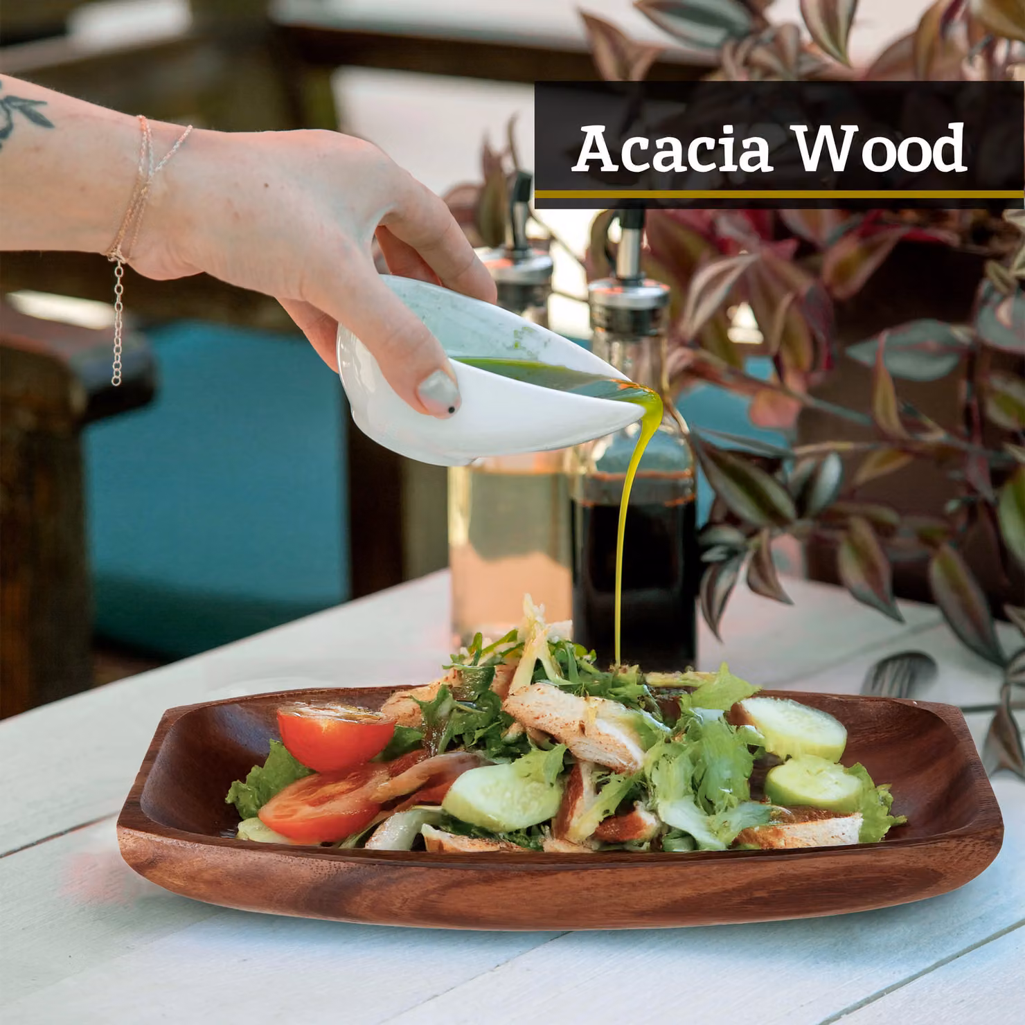 Orsina Elegant Small Oblong Wood Serving Dish, Brown, W: 30 cm, H: 15 cm, D: 0.38 cm – 6