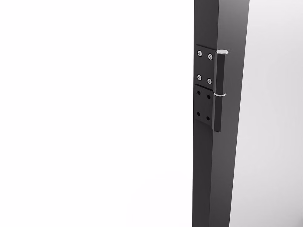 Loxton Reversible Modern Swing Door in Black Aluminium and Frosted Tempered Glass, H: 204 cm, W: 93 cm – 4