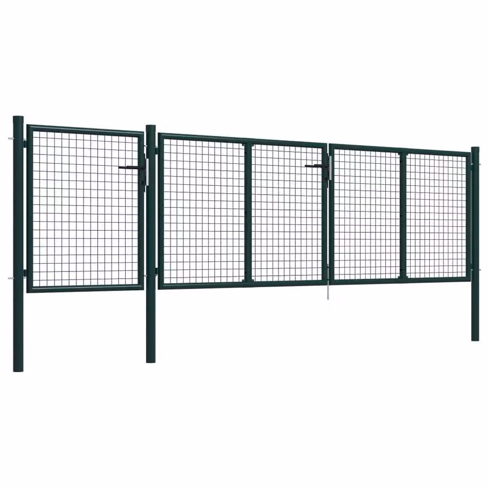 Berkfield Home Durable Steel Garden Gate, Green, W: 400 cm, H: 100 cm – 2